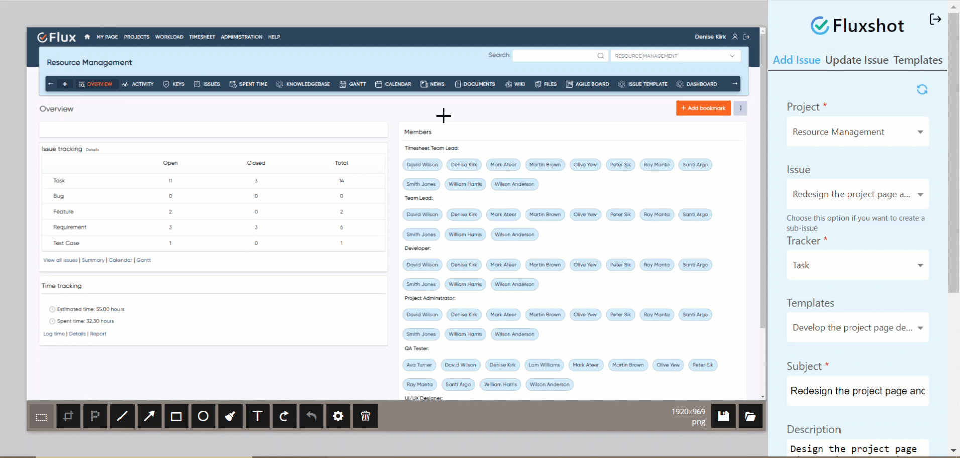 fluxshot toolbar