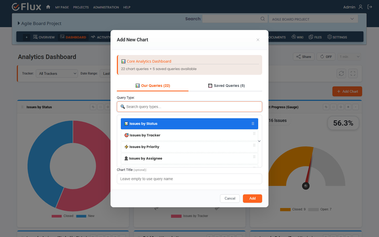 add chart modal
