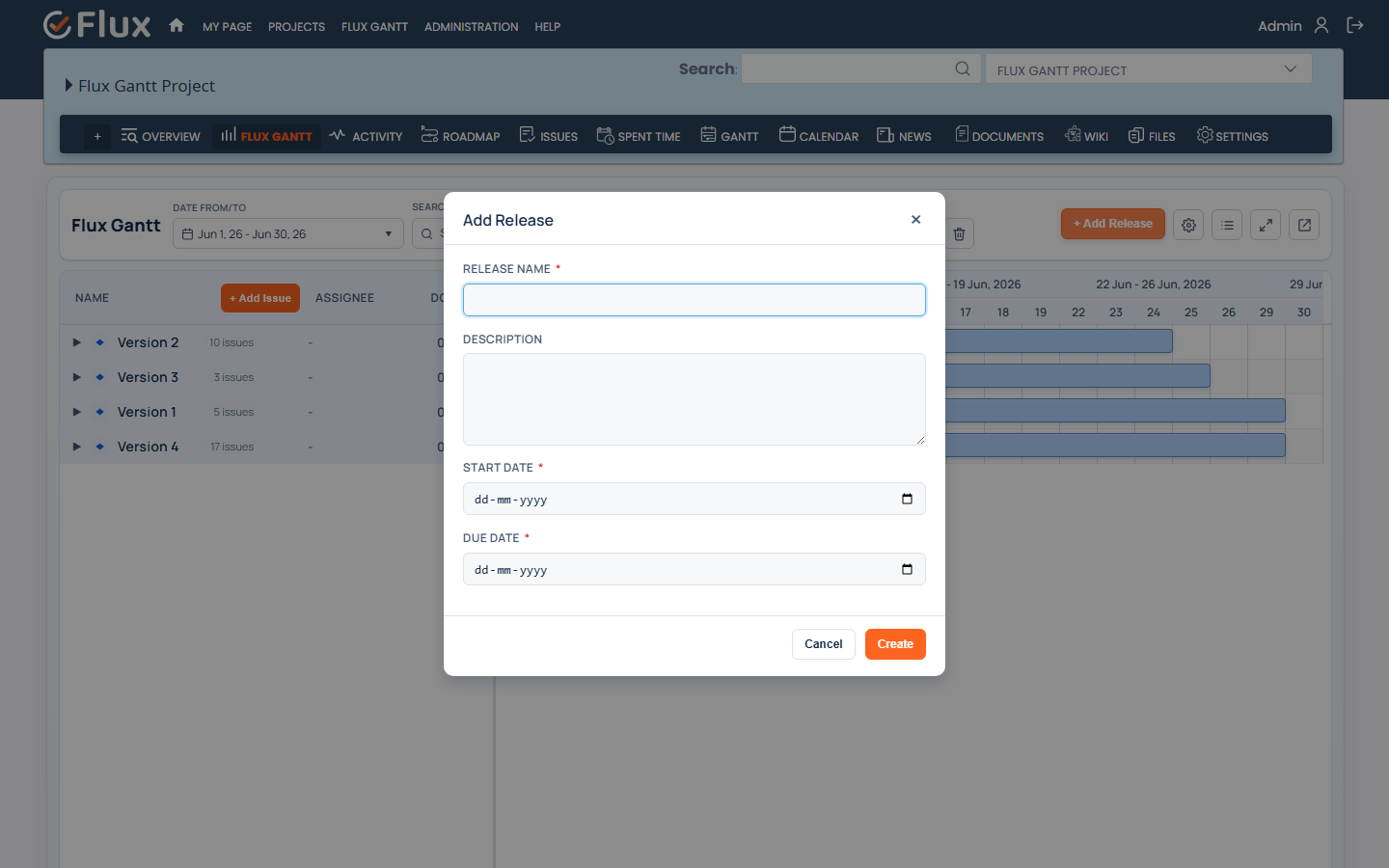 add release dialog