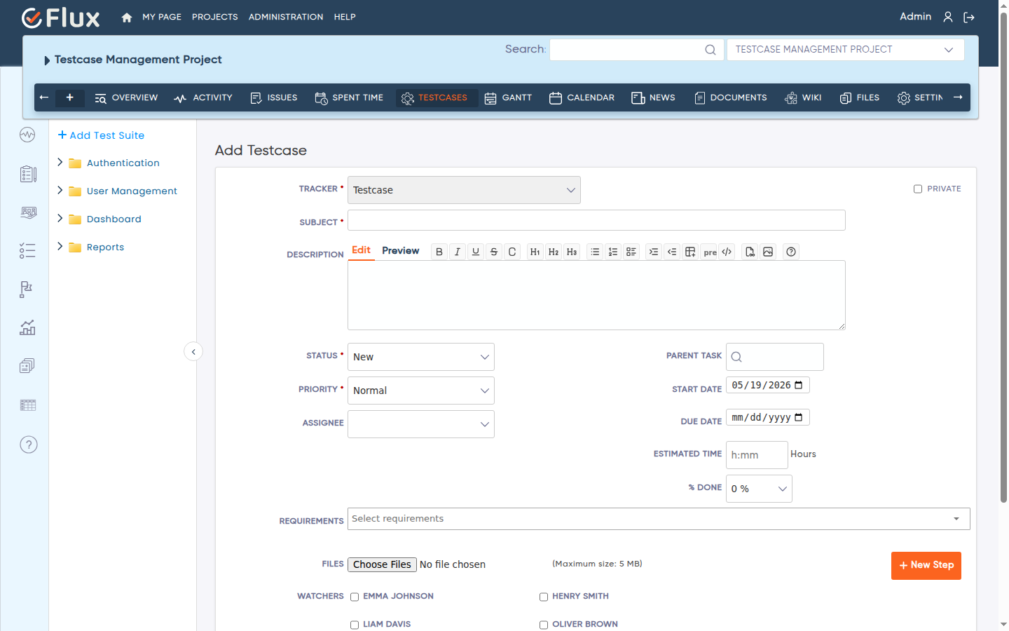 create testcase