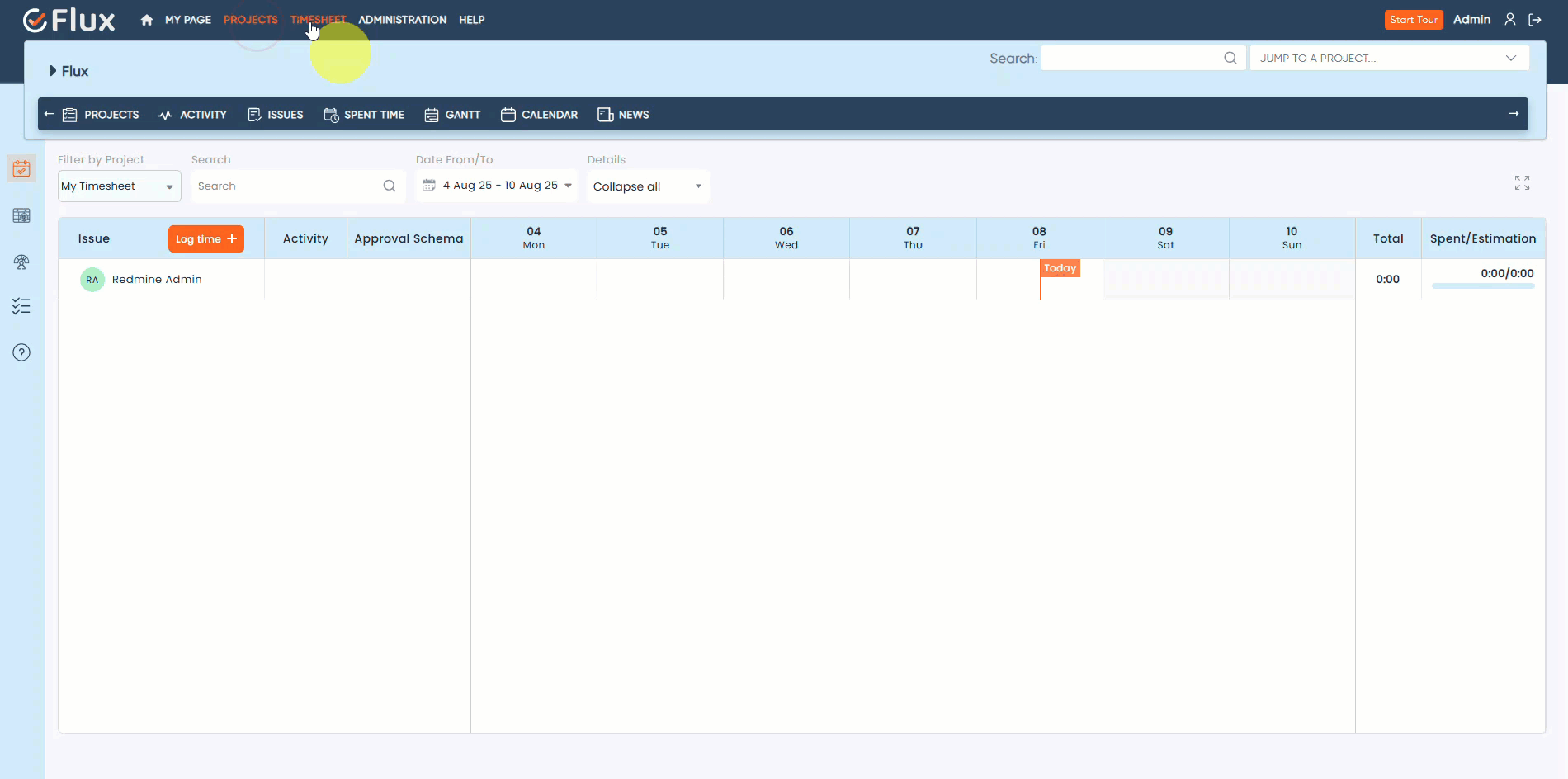 How to View the Timesheet of Different Projects