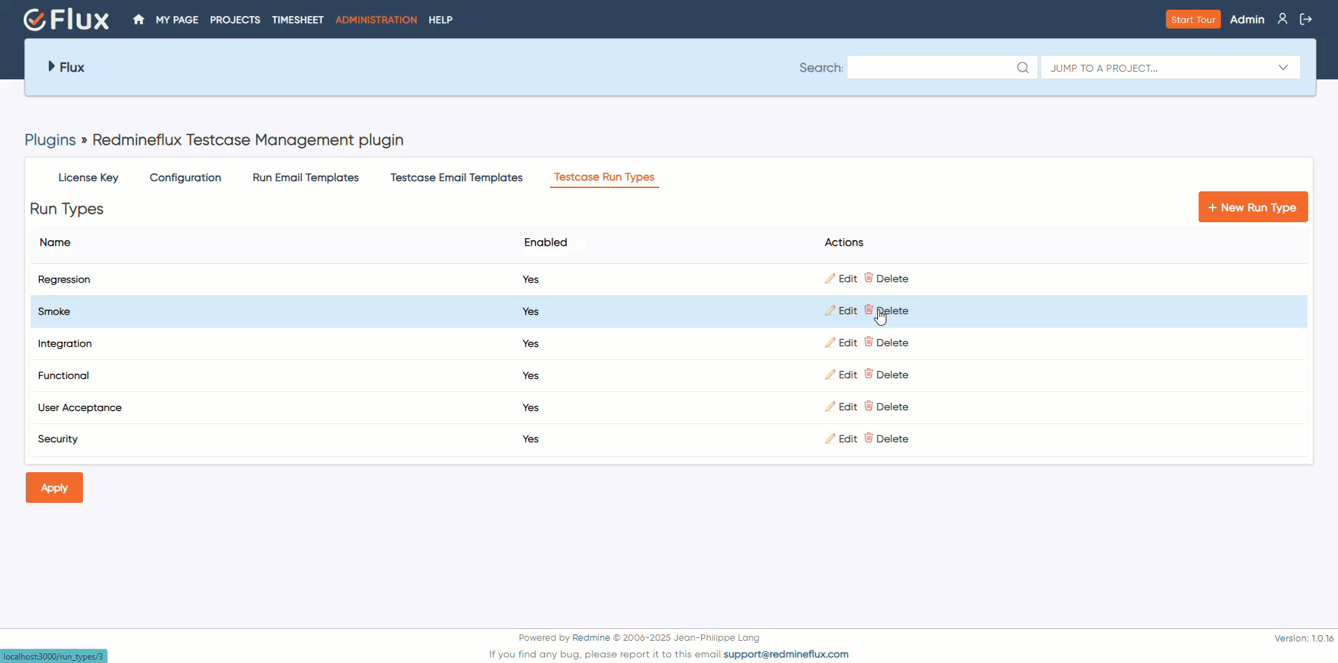 How to Add Run Types in the Testcase Management Plugin