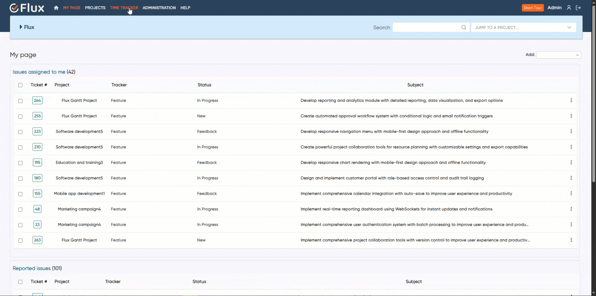 redmineflux time tracker delete time entry