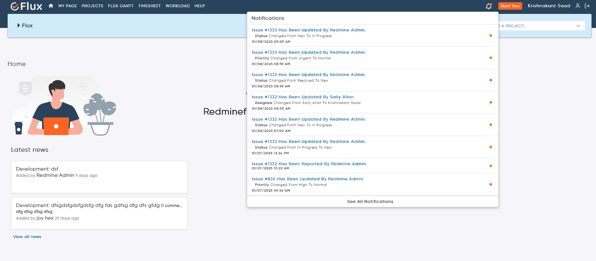 Redmine Notification Plugin Interface