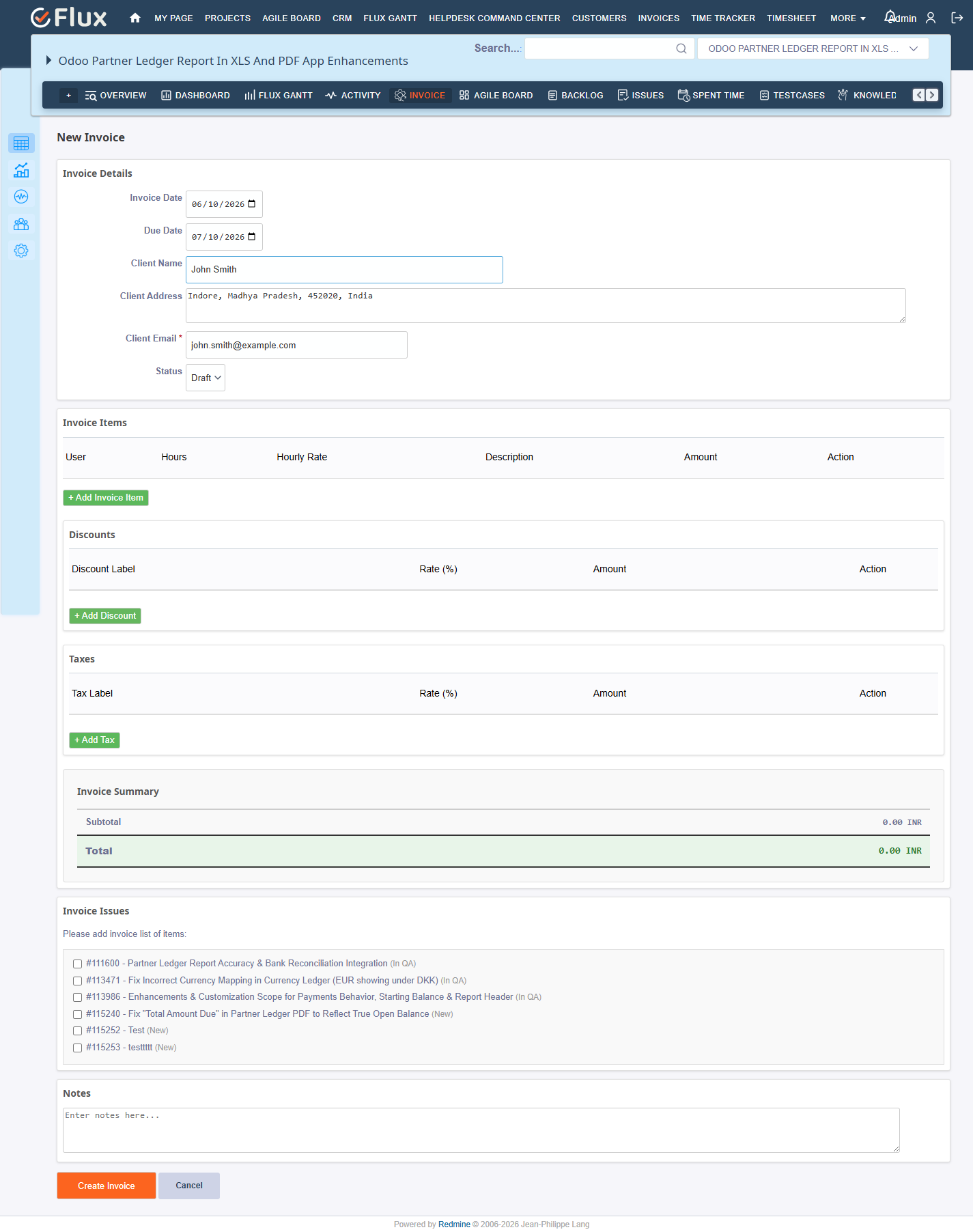 new invoice form