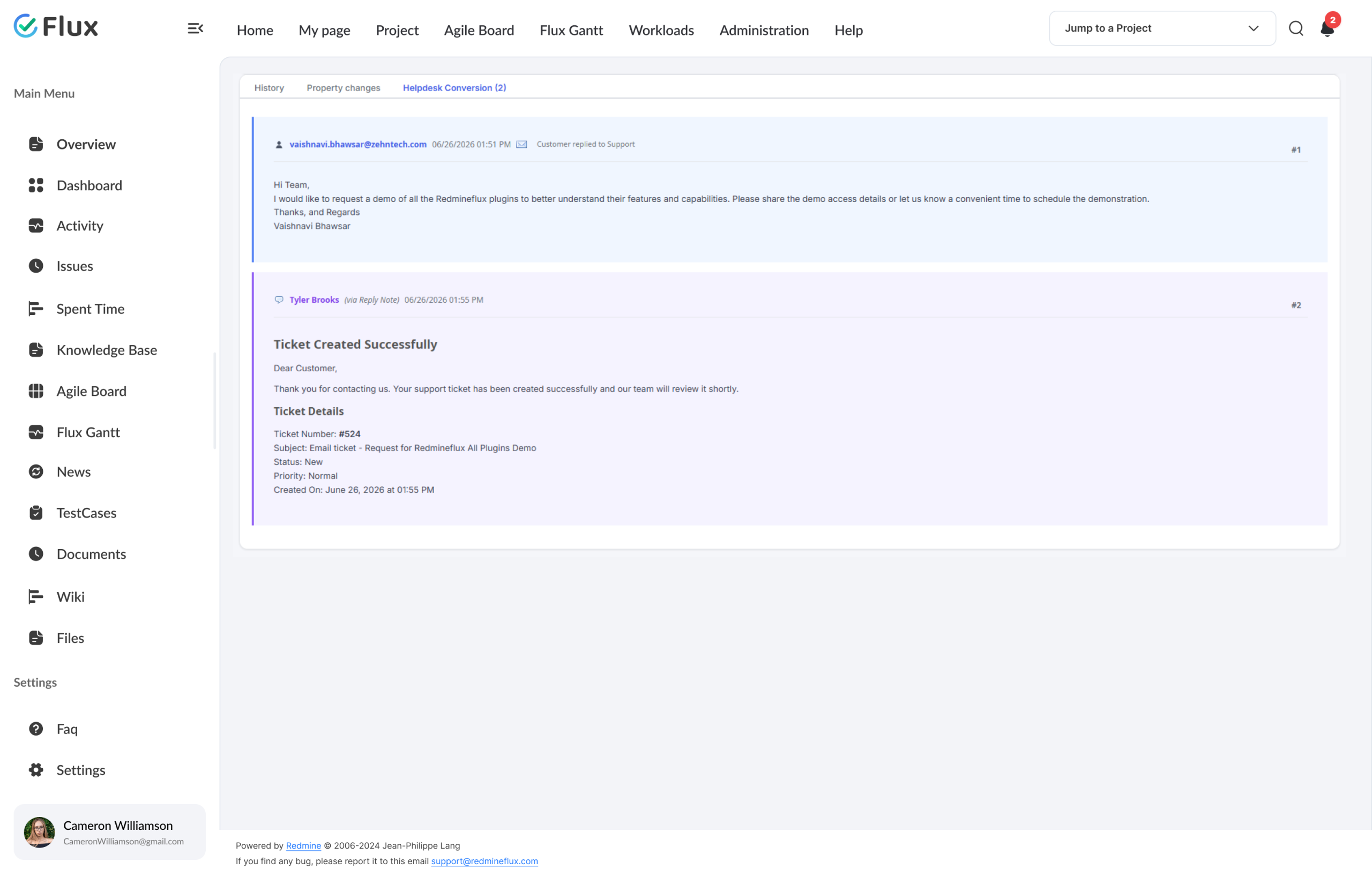 email rule with conditions + actions configured